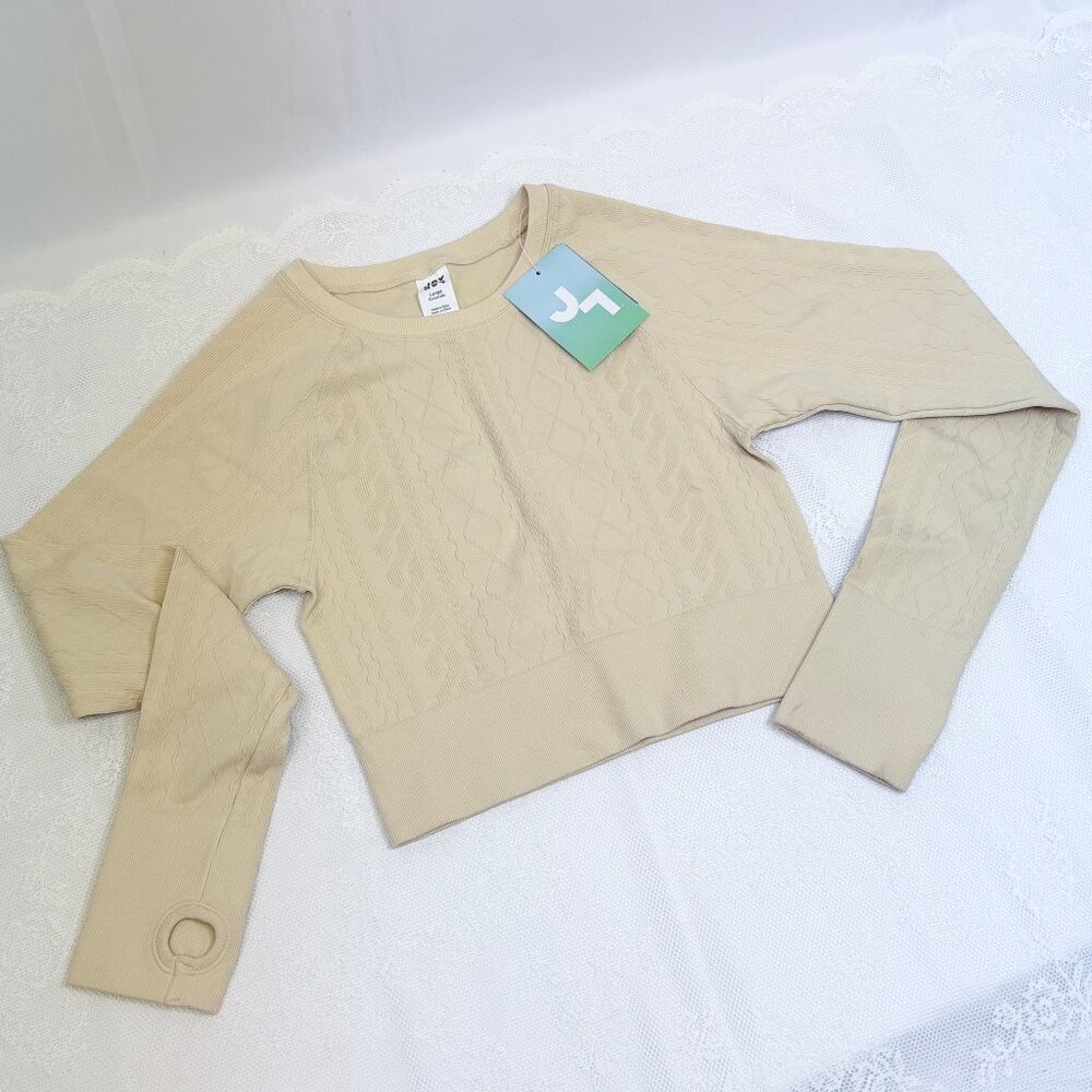 JoyLab Athletic Moisture Wicking Top Seamless Cropped Long Sleeve Shirt